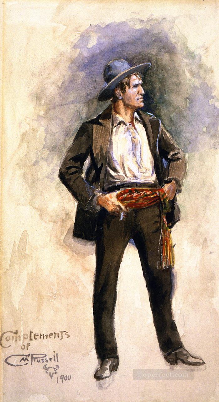 self portrait no 4 1900 Charles Marion Russell Indiana cowboy Oil Paintings